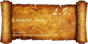 Landesz Ince névjegykártya